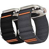 Suitisbest 2 Pack Sport Band Compatible with Apple Watch Ultra Band 49mm 46mm 45mm 44mm 42mm 41mm 40mm 38mm, Stretchy Sport Loop Strap for iWatch Series 11 10 9 8 7 6 5 4 3 2 1, SE 3 2 1, Ultra 3 2 1