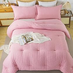 Cosybay King Comforter Set - 3 Pieces Seersucker