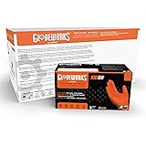 GLOVEWORKS HD Orange Nitrile Disposable Gloves, 8 Mil, Latex and Powder Free, Industrial, Food Safe, Raised Diamond Texture