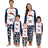 ELUTONG Christmas Pajamas for Family Matching Pjs Sets Christmas Long Sleeve Sleepwear Xmas Holiday Pajama