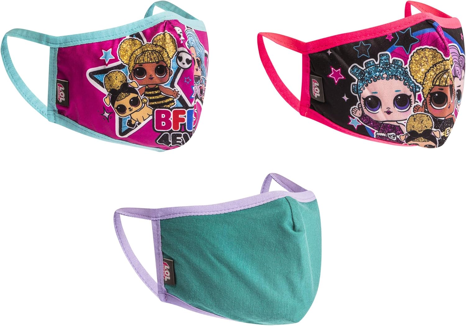 LOL Surprise Face Mask for Kids 3Pack Reusable & Washable Cloth LOL