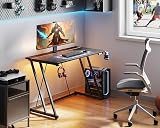 ODK Gaming Desk with LED Lights Carbon Fiber Black 100 cm view 6