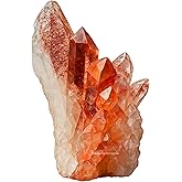 Amazing Gemstone Red Hematoid Quartz Crystals and Healing Stones Mineral Specimen - Premium Semi Precious Gem Stones for Spiritual Growth - Healing Geode Cluster Point for Meditation