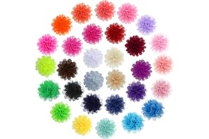 WILLBOND 30 Pcs Dog Collar Flowers Bulk Dog Collar Charms Pet Flower Bow Ties for Cat Puppy Grooming Accessories, 30 Colors