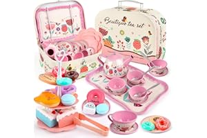 Flower Tea Set for Little Girls, Birthday Gift for Age 3 4 5 6 Year Old, Toddler Toys Tea Party Set for Little Girls, Princes