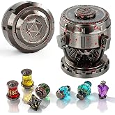 DND Dice Set,7Pcs Bloodstained Alchemist Elixir Dice with Spinning Chalice | Blood Metal Polyhedral Dice,Halloween Dice,Dungeons and Dragons Gifts,for D&amp;D,MTG,RPG,Sci-Fi,War,Crime Theme,Tabletop Games