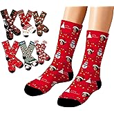 Personalized Pet or Your Face on Sock Print Christmas Pattern Personalized Socks with Your Photo for Men Women