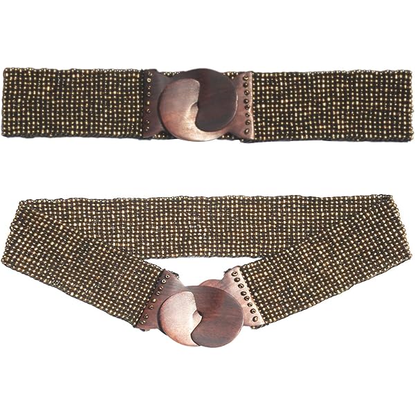 Tong Gu Women Glass Beaded Elastic Belt Wide Waistband Boho  display picture 1
