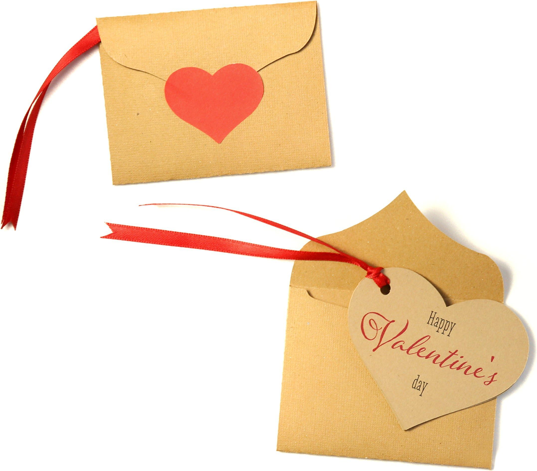 Happy Valentine's Day cards mini Heart shape cards with mini envelope and envelope seal sticker