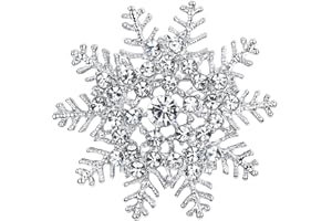 BriLove Women's Austrian Crystal Art Deco Winter Snowflake Brooch Pin for Women