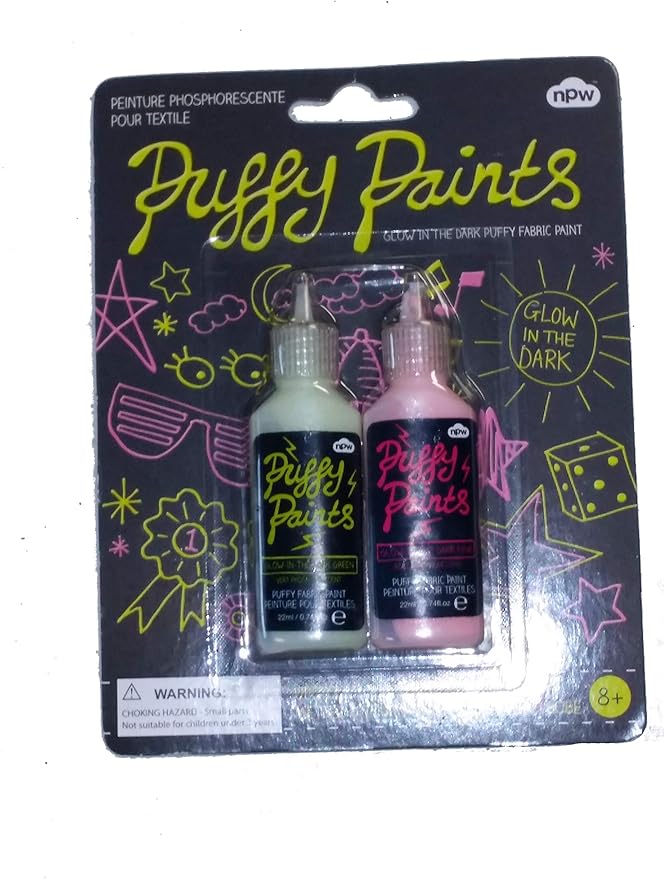 Puffy Paints Glow in the Dark Puffy Fabric Paint Amazon.ca Health