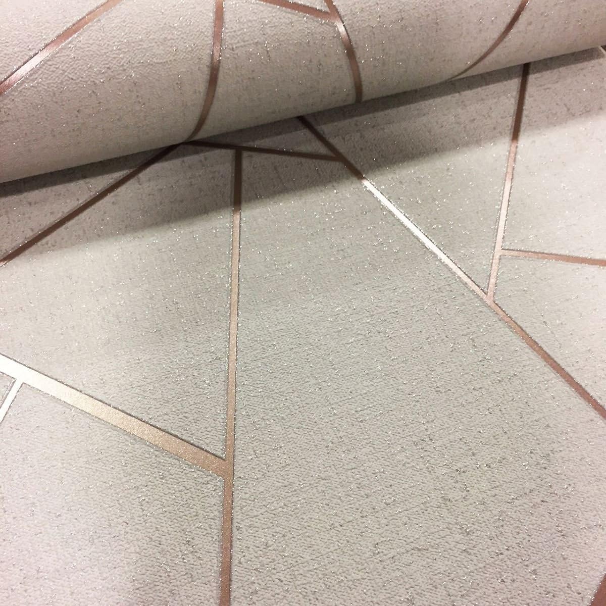 Fine Décor FD42282 Quartz Fractal Wallpaper, Rose Gold (Color May Vary), Beige/Rose Gold, 20.5 x 396 cm - Image 4