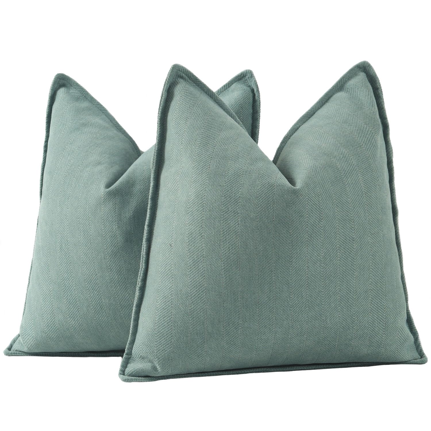 Madizz Textured Chenille Cushion Covers Set of 2 Super Soft Decorative Throw Pillow Covers Boho Pillowcases Modern Home Decor for Sofa Bedroom 24x24 inch, 60x60 cm, Greyish Blue