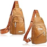 QuneusHot 2Pcs Sling Bags for Crossbody Small Leather Backpack Anti Theft Casual Chest Bag Travel Hiking for Men Women