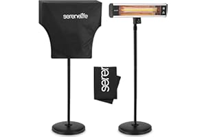 SereneLife Patio Heater Cover for Infrared Outdoor Electric Space Heater, Heavy Duty Propane Heater Cover, Durable, Tearproof