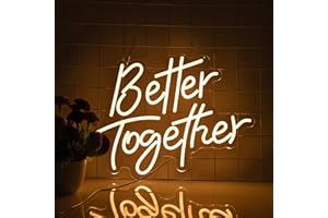 Better Together Neon Sign for Wall Décor with Dimmable Switch LED Neon Signs(17X13 inches,Warm White)