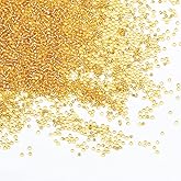 Tibaoffy Transparent Gold with Silver Lined Beads Size 12/0 Crafts Glass Seed Beads 2mm for Jewelry Making (Total About 100g About 11000pcs)