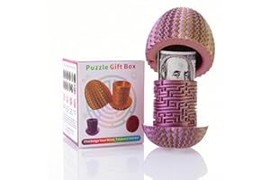 YONASO Christmas Decorations and Cash Gift Idea - Egg Shaped Puzzle Box with Hidden Compartment, Reusable Treasure Gift Box for Adults Teens Christmas Halloween Birthday