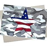 Veterans Card with Message Inside - Thank You for Your Service Card, 5x7 Inch - Patriotic Cards for Veteran's Day, Army Graduation, Military Retirement - Military Cards of Encouragement - 1198