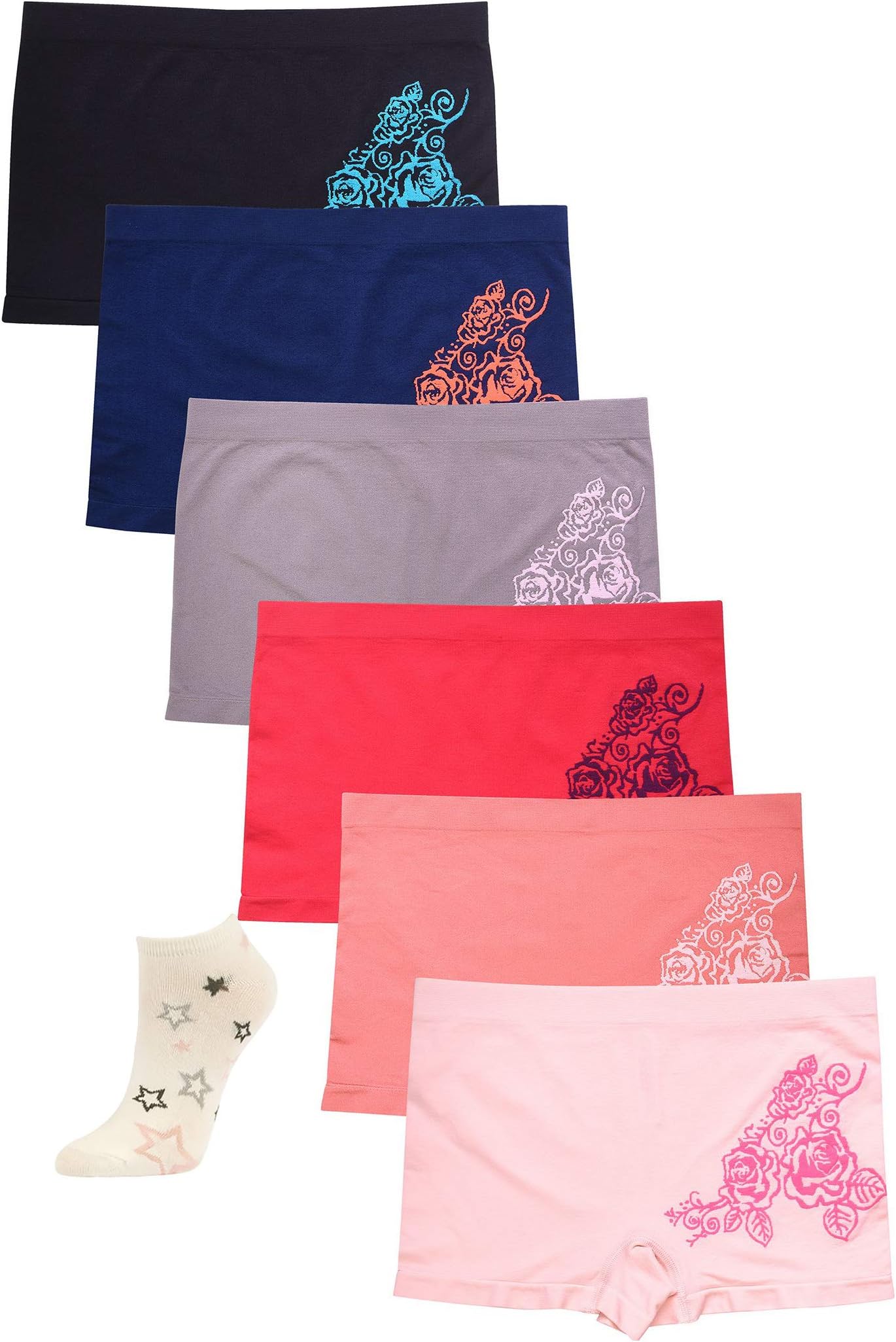 WS Sofra Women's Seamless Boyshorts Panties Stretchy, Classy, Sexy (Multi Pack of 3,5,6 or 12)