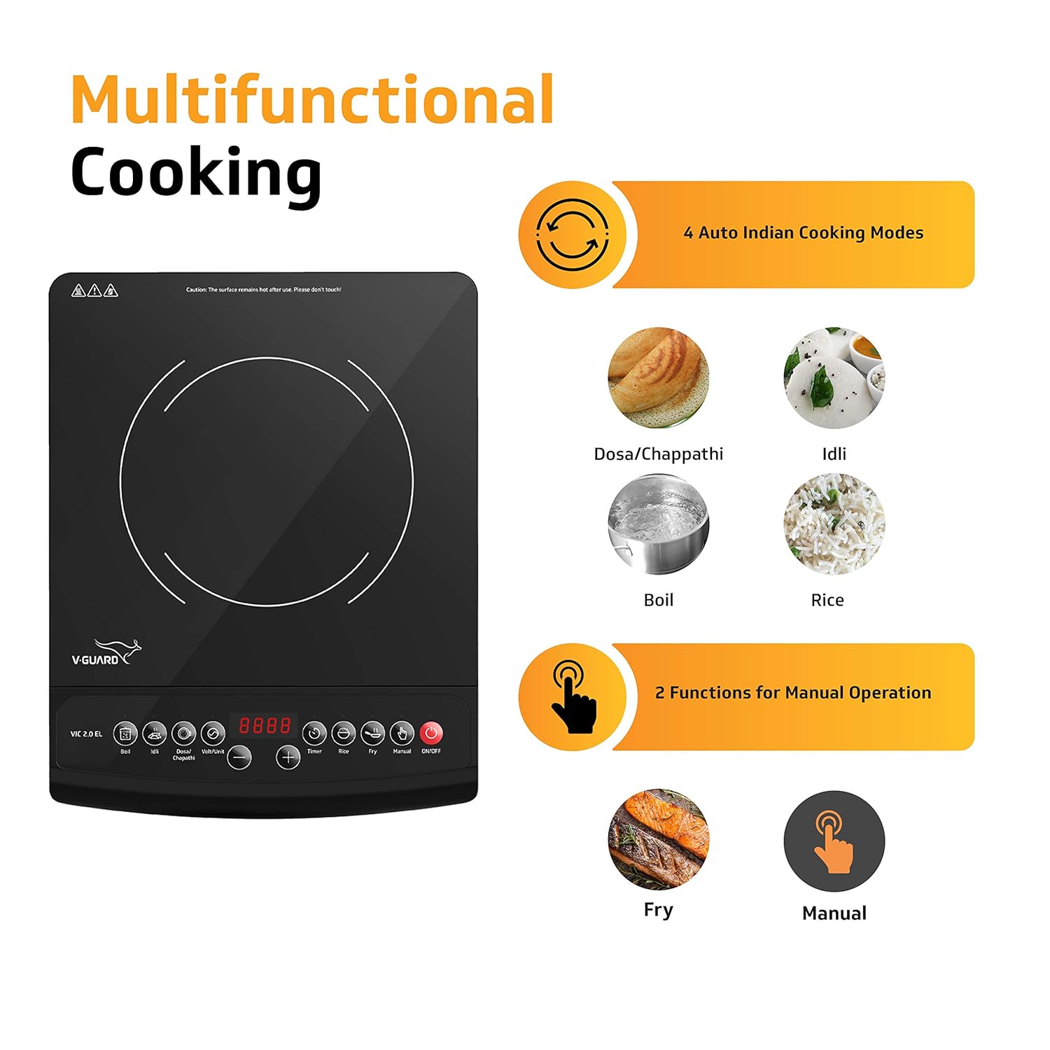 V-Guard VIC 2.0 EL 2000 W Induction Cooktop
