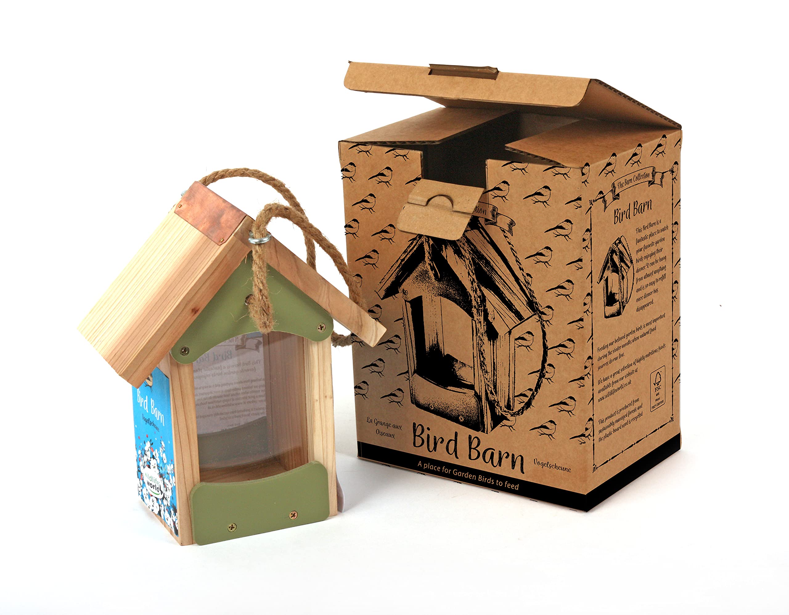 Wildlife World Bird Barn - Bird Feeder, natural