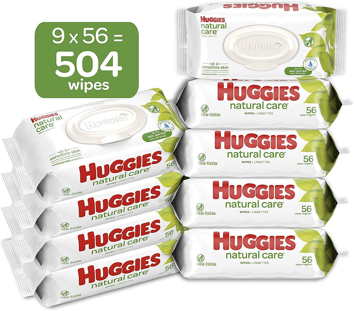 Huggies Natural Care Unscented Baby Wipes Sensitive Water Based