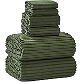NALIVO Extra Large Bath Towel Set of 6 (40"x80"),Oversized Bath Sheet Super Soft Highly Absorbent Microfibers Quick Dry Luxury Shower Towel for Bathroom Spa Gym Hotel Yoga (Olive Green, 6Piece)
