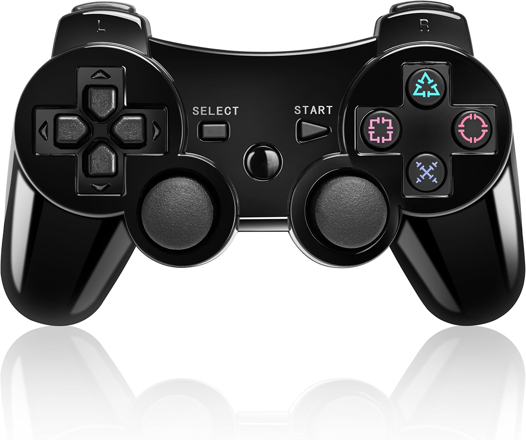 Bluetooth Wireless Vibration Game Controller for Sony PS3 with charge cable cord (Jet Black)