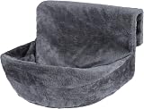 Petlicity Deluxe Radiator Cat Bed Round Fleece Basket with Iron Frame Grey view 2