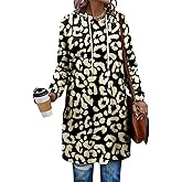 KISSMODA Woman Lightweight Dress with Hood Short Sleeve Summer Loose Pullovers with Pockets Long Tunics Top for Leggings