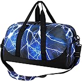 Choco Mocha Kids Duffle Bag Boys - Lightning Weekender Overnight Bags for Travel Gym Sleepover Bag Boy Age 9-12 6-8 Blue