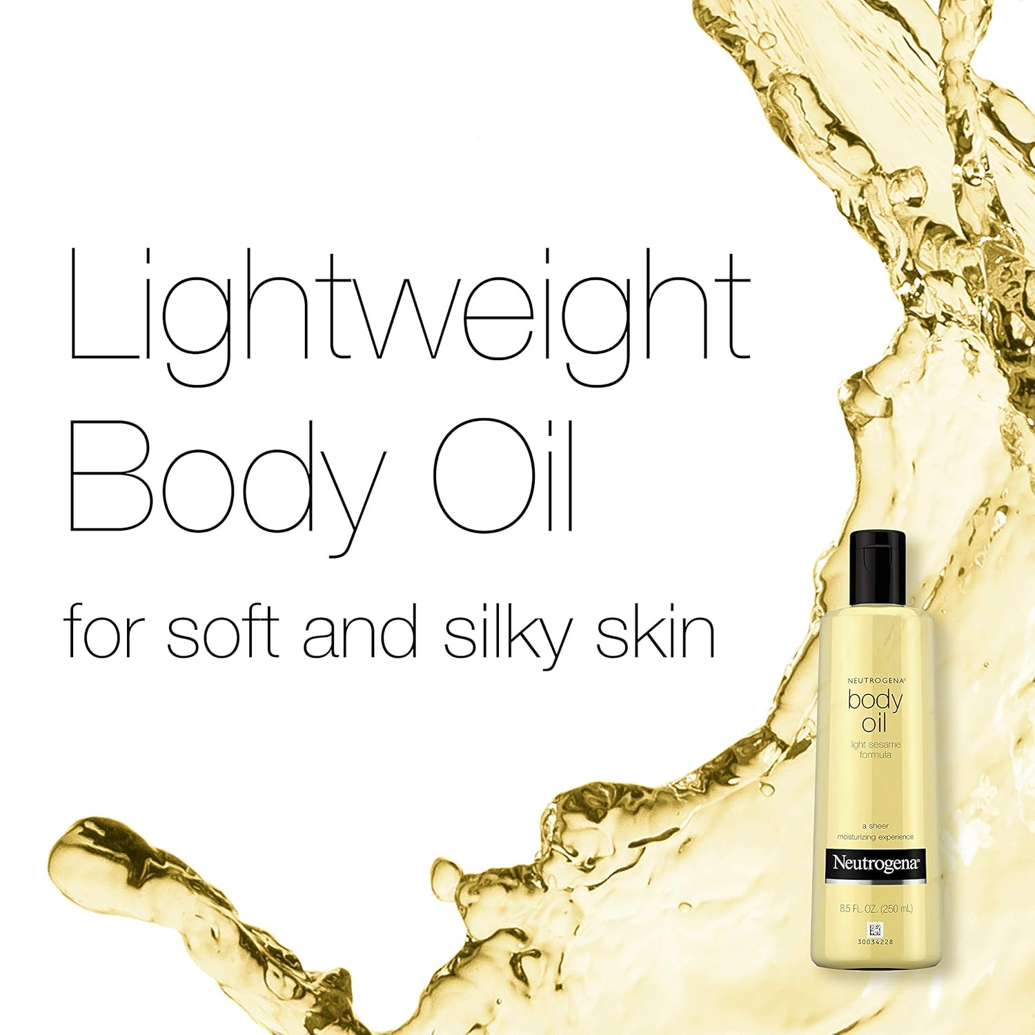 Neutrogena Lightweight Body Oil for Dry Skin, Sheer Moisturizer in Light Sesame Formula, 8.5 fl. oz : Beauty