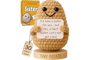 GOT YOU A LITTLE SOMETHING Funny Sister Birthday Gifts - Handmade Crochet Potato Doll with 30 Sassy Signs | Cute Big Sisters Presents for Women, Unique Sister Bday Gift from Brother, Little Sisters, Step Sis, in-Laws