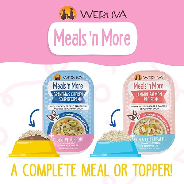 WERUVA MEALS ‘N MORE NATURAL WET DOG FOOD, BELLY BELLY NICE! DIGESTIVE SUPPORT VARIETY PACK, 3.5OZ CUP (PACK OF 10)