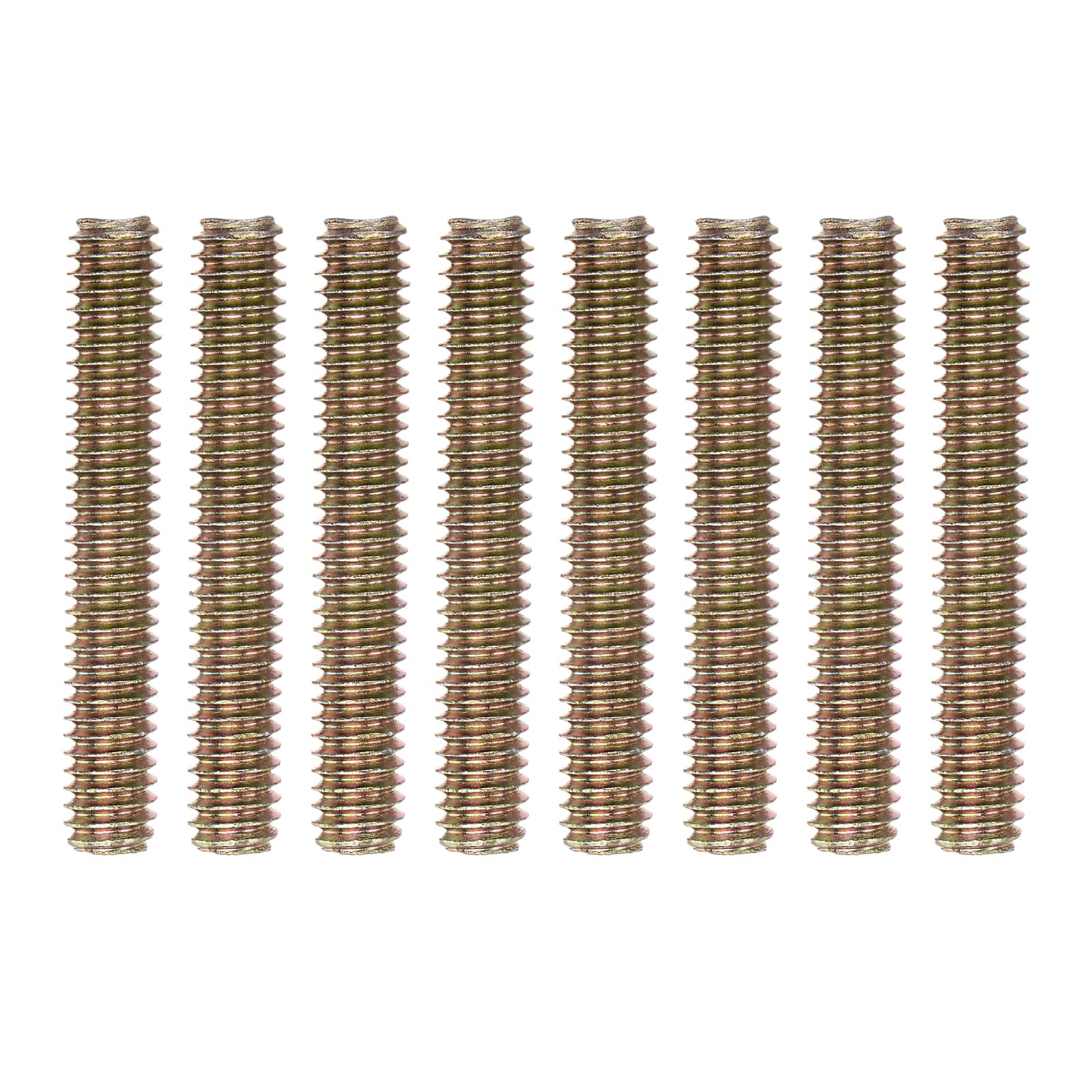 Kozelo 8pcs Fully All Threaded Rod [5/16"-18 Thread x 4" Length], Color Zinc Fully Thread Screws for Furniture Mounting Assembly Fastening, Carbon Steel