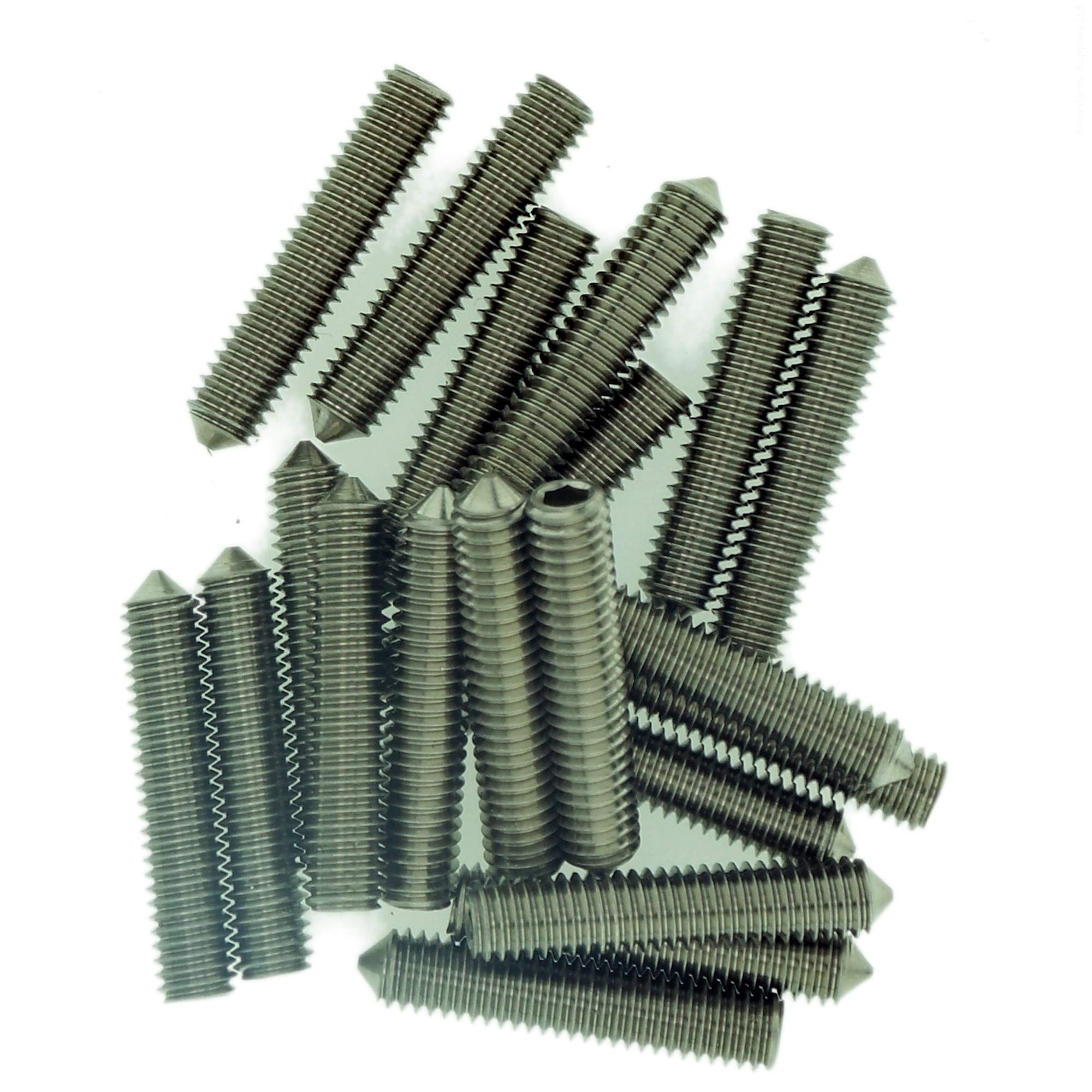 M2 (2mm x 3mm) Hex Socket Grub Screw (Cone Point) - Stainless Steel (A2) (Pack of 20)