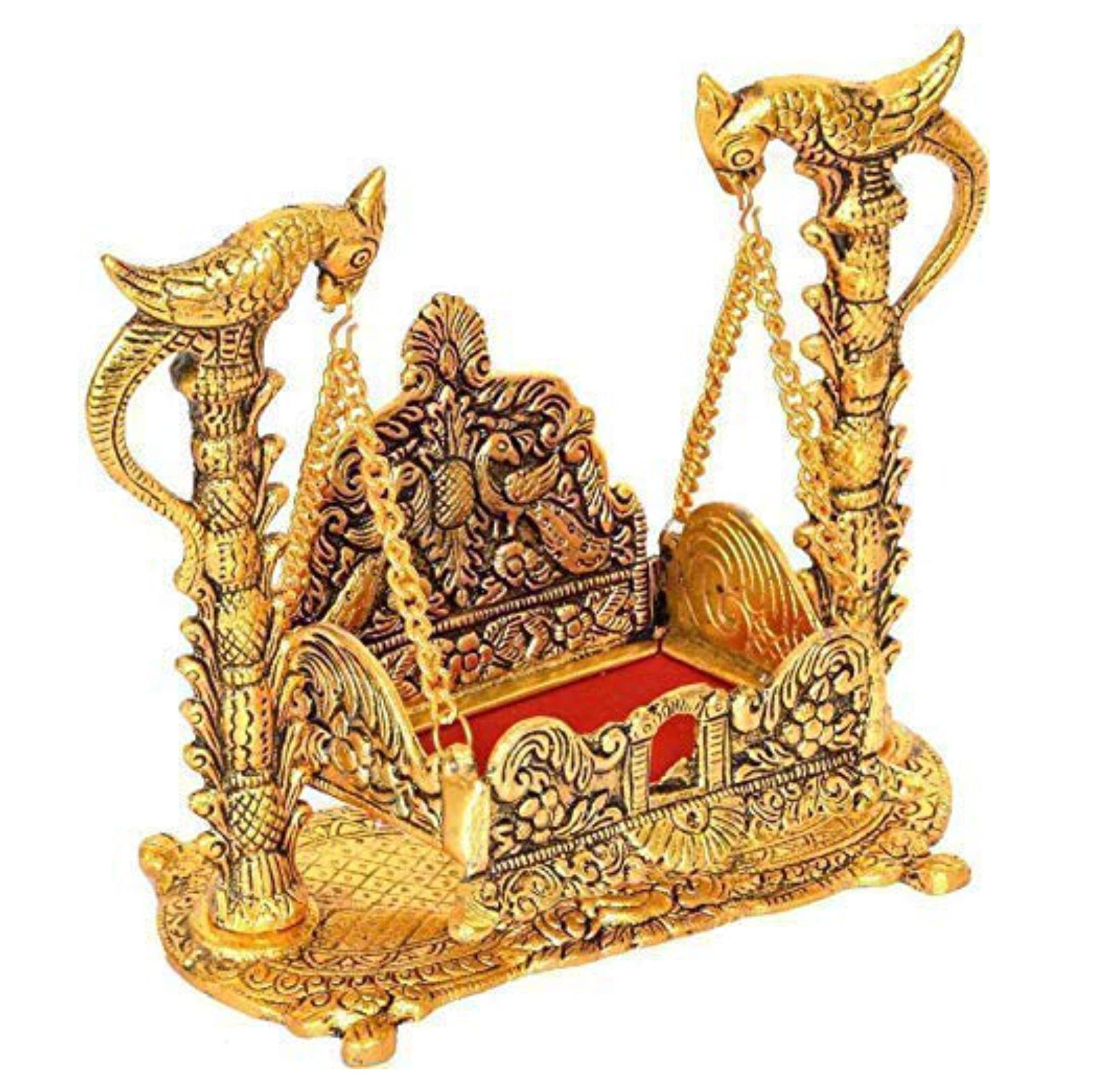 WC_Jhula for Krishna Balgopal jhula for laddu Gopal - Metal Swing for Hindu God Lord Krishna for Janmashtami - Palna for Home Temple mandir - Home décor Item — image 1