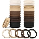 Mia Klein Hair Ties Black 100Count Extra Thick 5CM, Bulk Elastic Hair Bands for Thick Heavy Hair, Seamless Hair Accessories for Women, Girls, Ponytail Holder (Neutral Color)