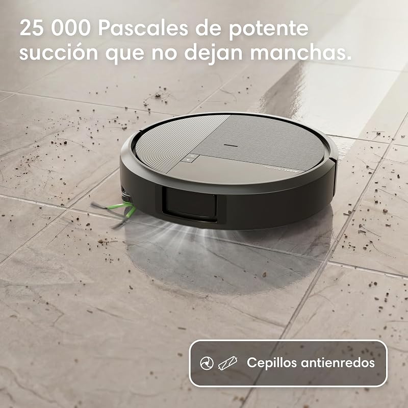 Roomba Plus 576 Combo y Base AutoWash multifunción, 25KPa, Mopas DualClean PerfectEdge, Lavado/Secado Calor, IA, PrecisionVision, Clearview Pro LiDAR, 90 días autonomía,Accesorios Extra, Negro