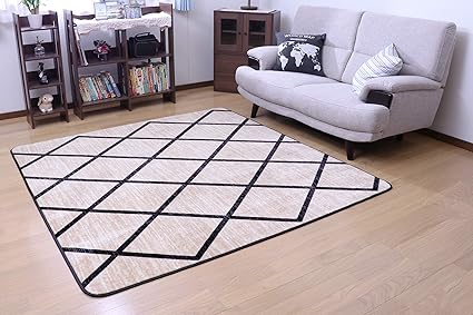 Amazon フリーリー ラグ カーペット 0 250cm 洗えるラグト ラグマット 滑り止め付 オールシーズン Lサイズ ダイヤ ベージュ Freely ラグ カーペット 通販