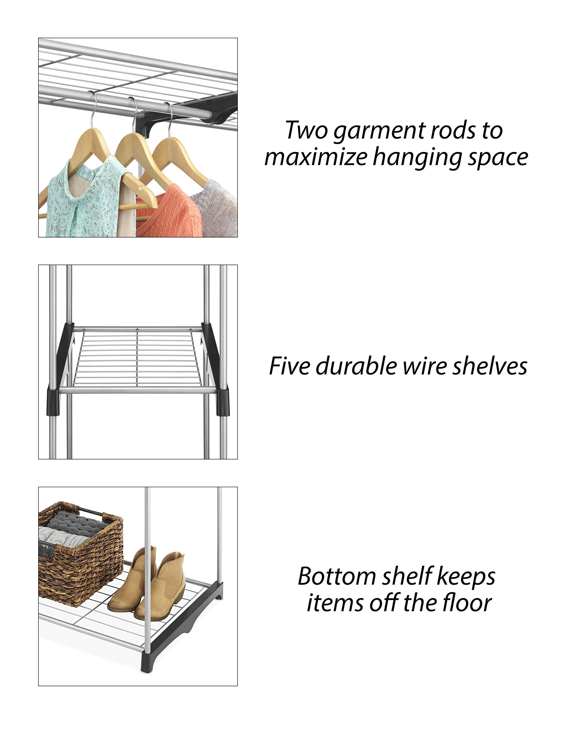 11/mo Finance Whitmor Double Rod Freestanding Closet Heavy Duty