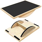 Balance Board Professional Wobble Board for Adults Anti-Slip for Physical Therapy Standing Desk Core Strength Wooden Rocker Board(350LBS)