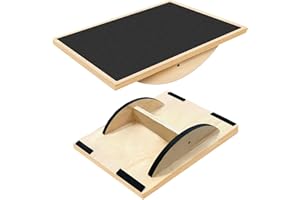 OIZENHIO Balance Board Professional Wobble Board for Adults Anti-Slip for Physical Therapy Standing Desk Core Strength Wooden Rocker Board(350LBS)