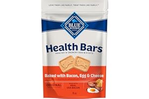 Blue Buffalo Health Bars Crunchy Dog Biscuits, Oven-Baked with Natural Ingredients, Bacon, Egg & Cheese, 16-oz Bag