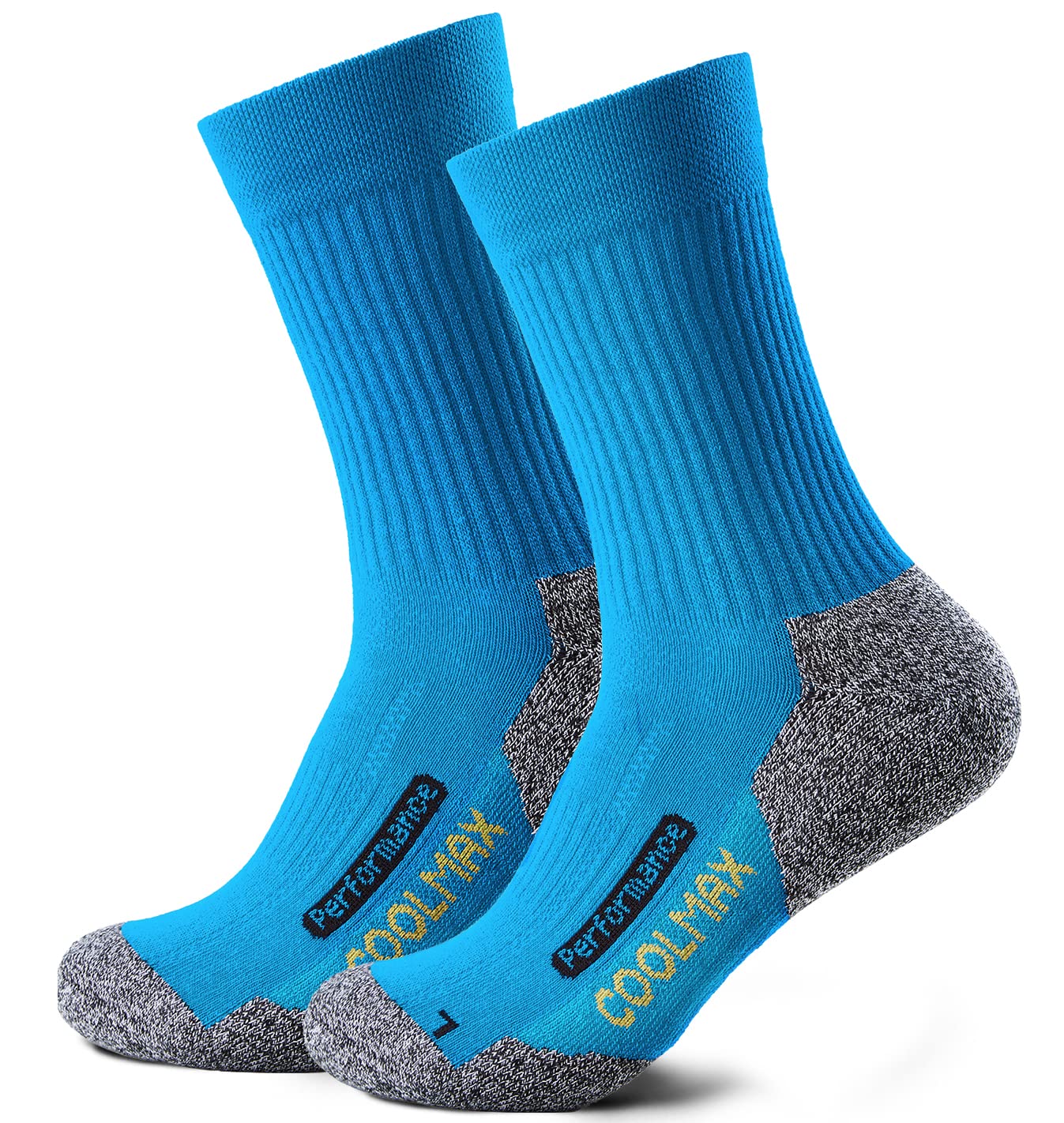 Piarini 2 Pairs Coolmax Outdoor Socks Functional Socks Short – Black Anthracite Blue Petrol – Size 35-38 39-42 43-46 47-50 - Turquoise - 2-5