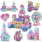 AOMIKS Magnetic Blocks for Kids 173 Piece Mini Magnetic Building Tiles 3D Building Blocks Educational STEM Toys for Girls and Boys Ages 3 4 5 6 7 8 Years Old Birthday Gift