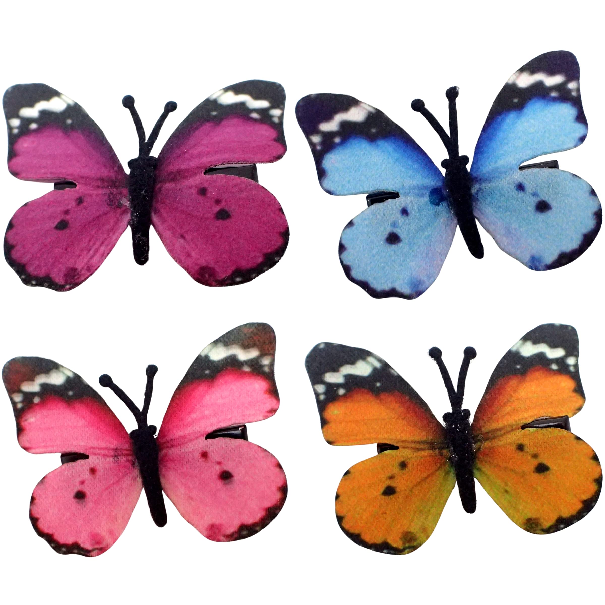 Topkids Accessories Butterfly Hair Clips for Girls and Women, Hair Accessories for Girls, Kids Hair Clips, Butterfly Clips, Hair Pins, Kids Hair Accessories (4pc Fabric)
