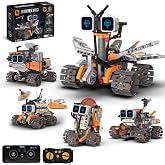 STEM Robotics Kit for Kids 8-12, APP &amp; Remote Control Robot Building Kits | 5 in 1 RC &amp; Programming Space Robot with Variable LED Eyes, Christmas Birthday Gifts for Boys Girls Ages 8 9 10 11 12 13 14+