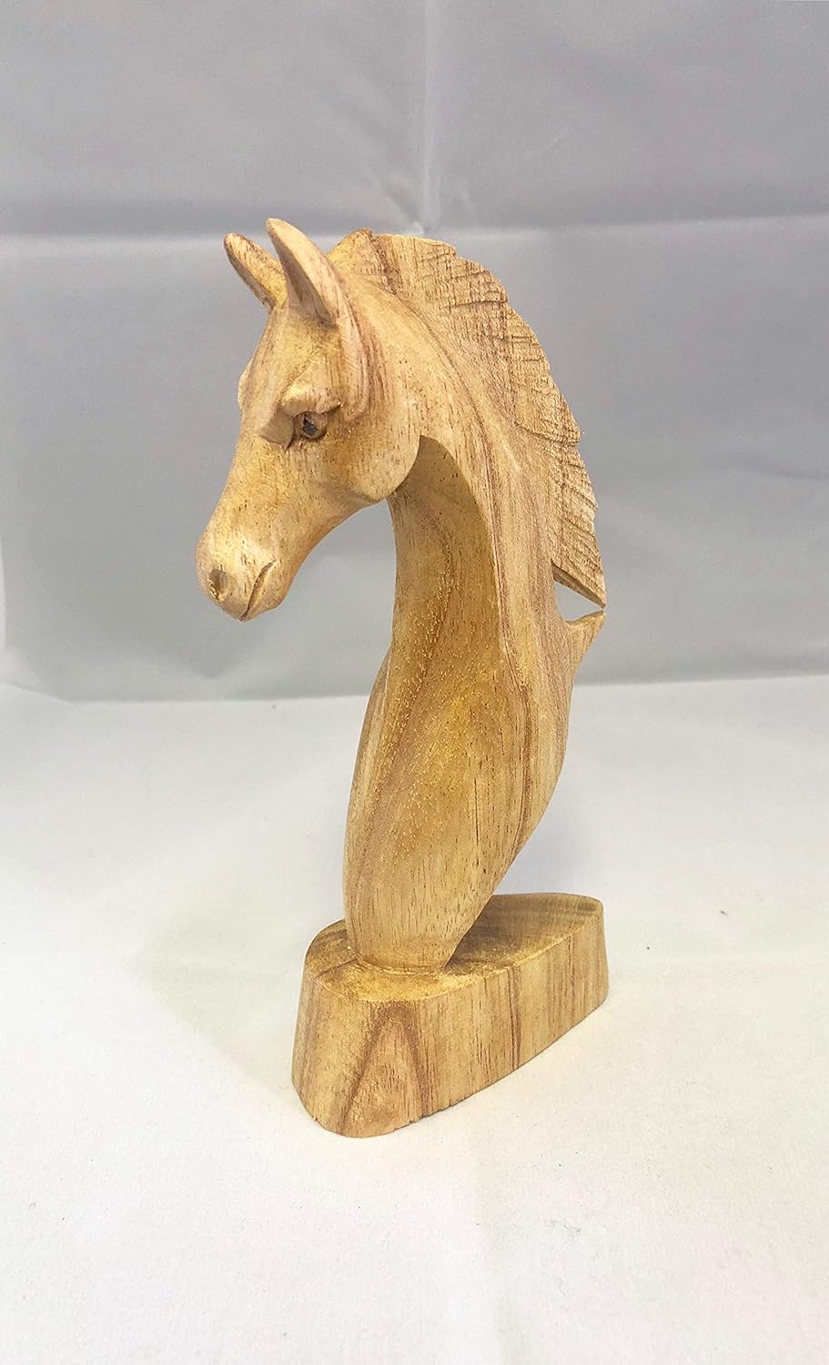 15 cm Hand Carved Wooden Horse Head Amazon.co.uk Kitchen & Home